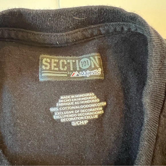 Majestic Section 101 Small Missouri Tigers Mizzou Black Gold Shirt Top Tee - Picture 3 of 3